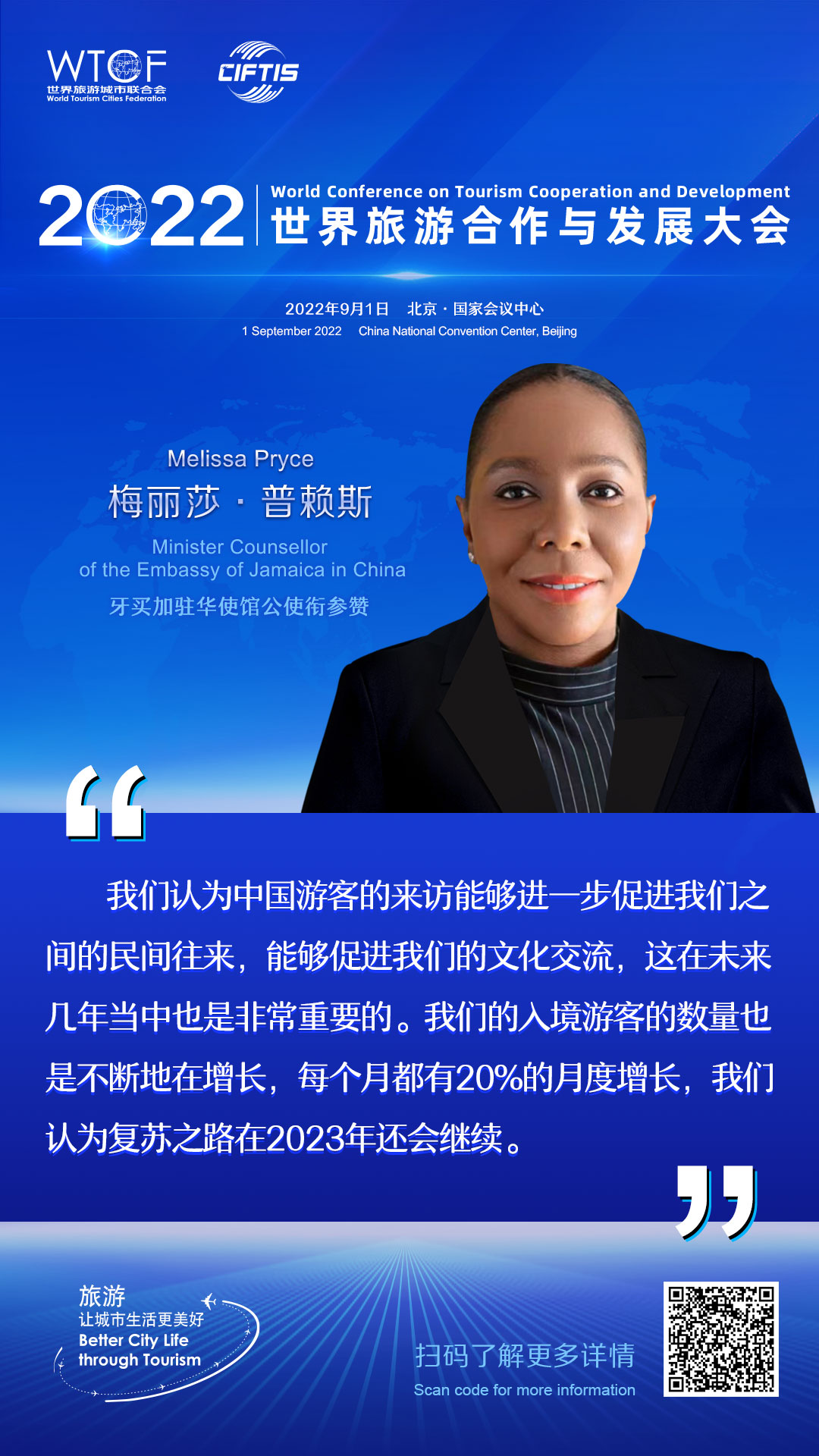 2022世界旅游合作与发展大会：嘉宾论旅游_fororder_14.2022联合会海报-金句海报-梅莉莎·普赖斯(1)
